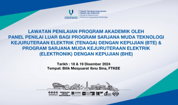 Lawatan Penilaian Program Akademik oleh Panel Penilai Luar bagi Program BTE dan BHE